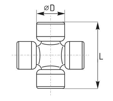 Kardanový kríž - lisovaný - typ 1